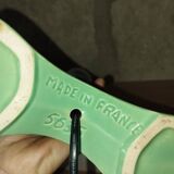 Green water slipware lamp base numbered – 1950s