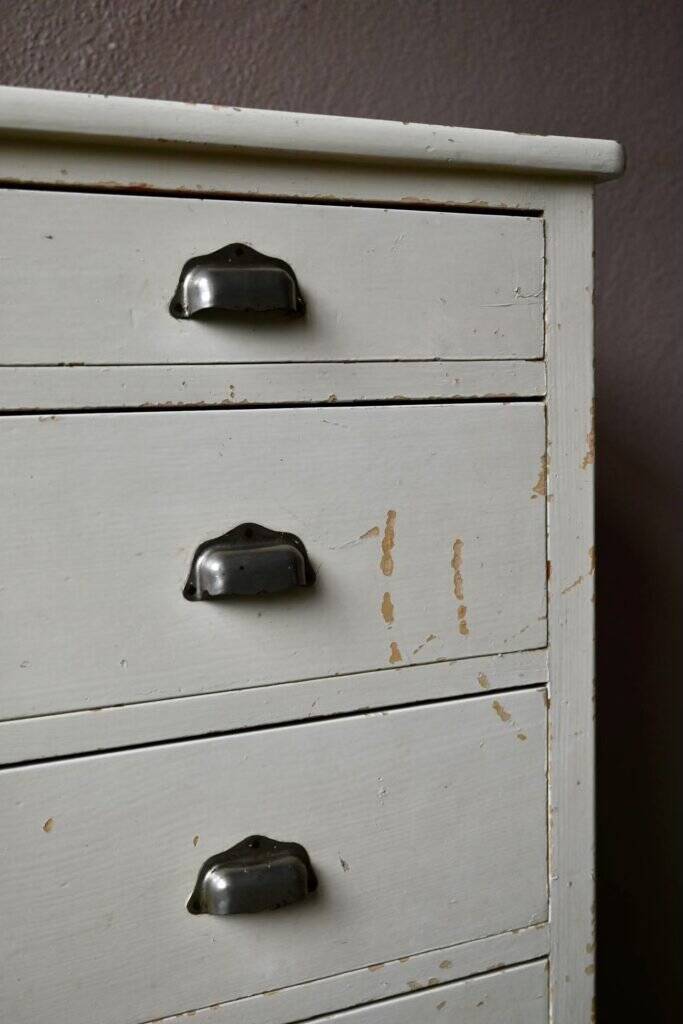 Small wooden chest of drawers vintage retro patinated bohemian 1950s