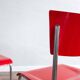 Chaises de salle à manger rouges fonctionnalistes de style Bauhaus par Kovona, années 1940