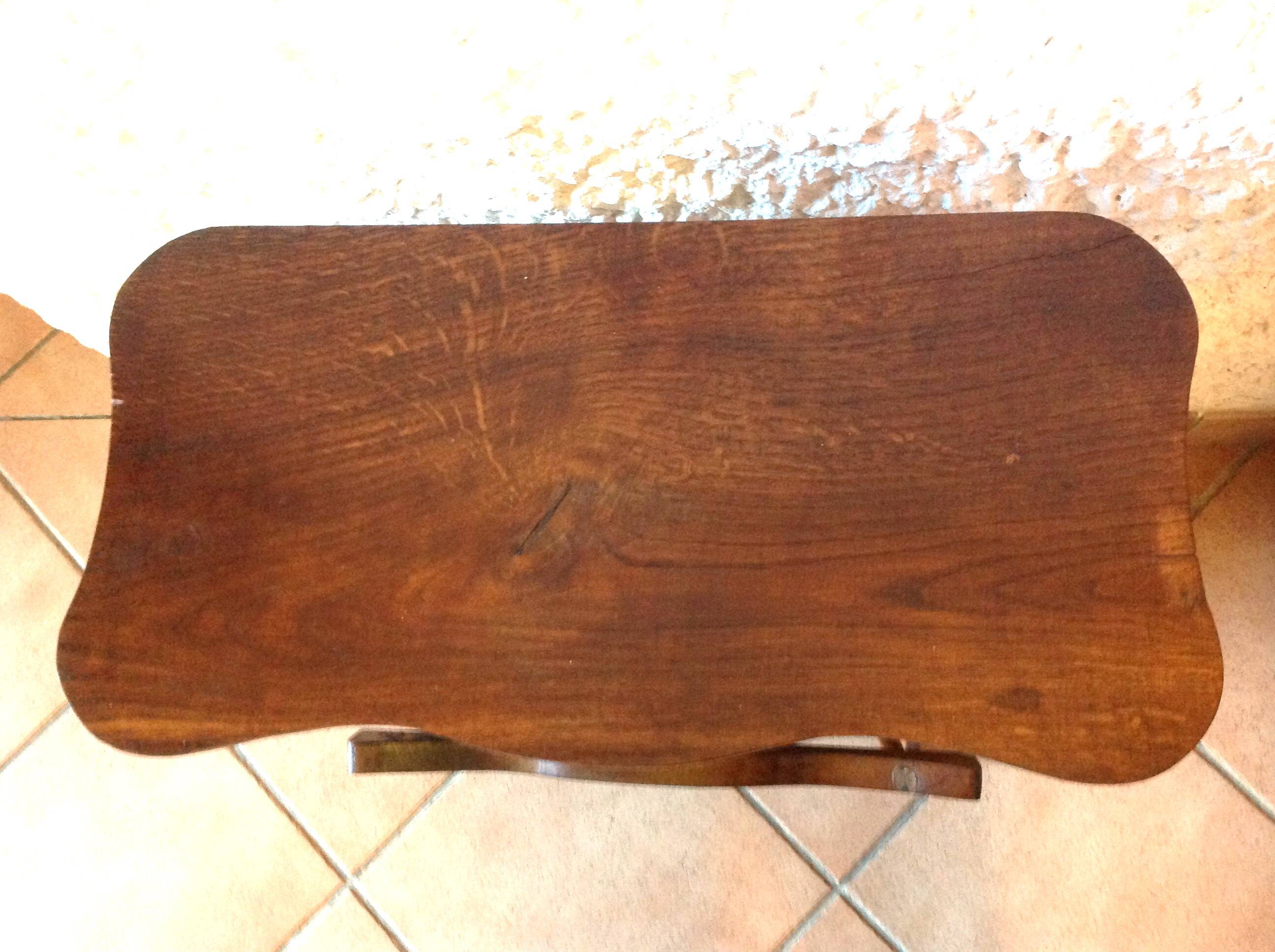 Magazine holder in varnished wood / vintage 60s