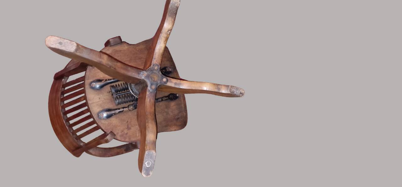 American oak office armchair