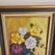 Oil on Canvas Board - Bouquet of Roses Signed Chantal Cogniard
