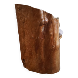 Sculptural brutalist armchair handcrafted in solid pine, Wabi Sabi style, Sweden, 1970s.