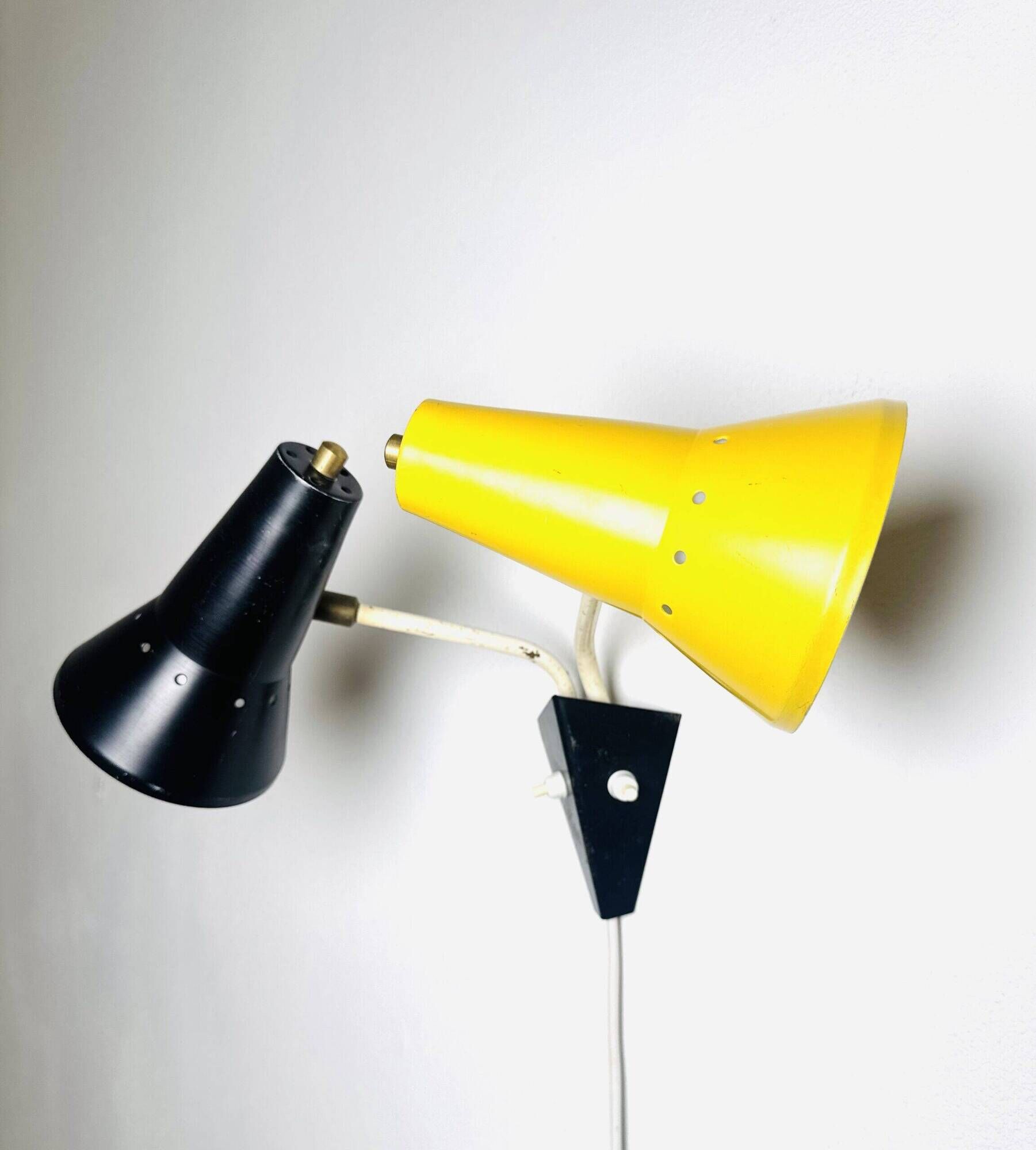 Double Cone Wall Lamp By J.J.M. Hoogervorst For Anvia Nederland, The Netherlands Early 1950S