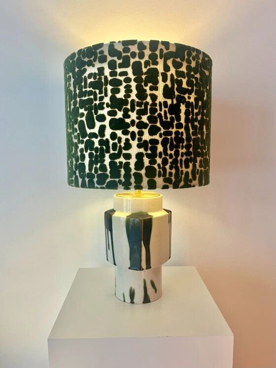 Set of 2 MCM table lamps: Unique recycled pieces made from vases by Ditmar Urbach Keramik – Czech Republic.
