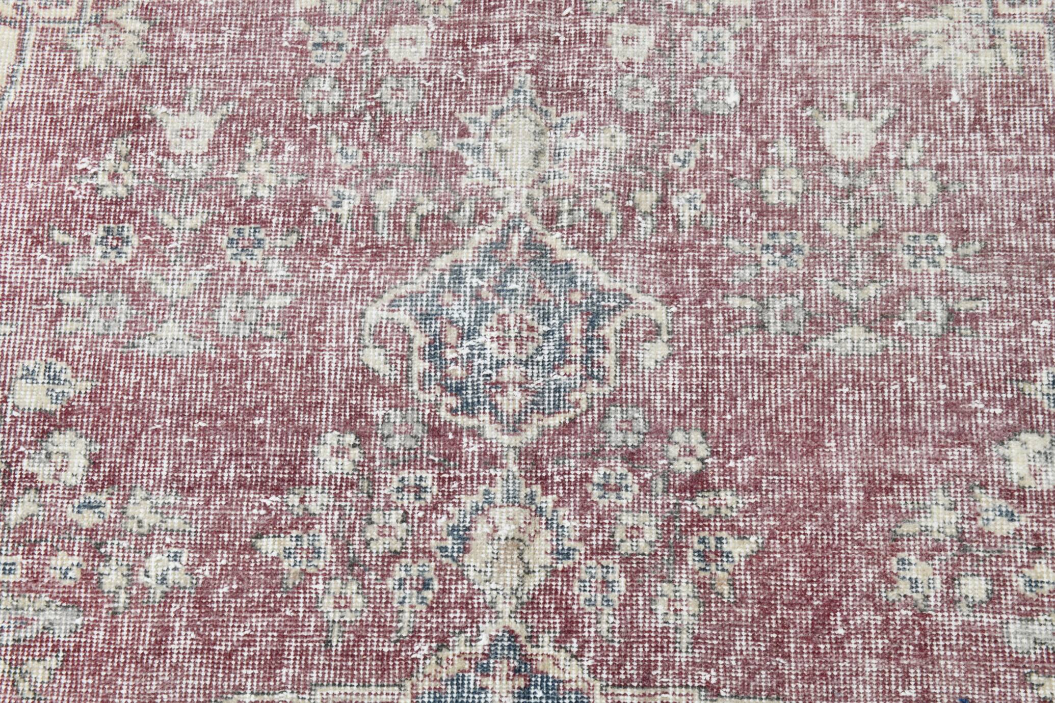 7x10 Faded Grey Beige Turkish Vintage Rug, 216x304Cm