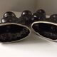 Set of black Vallauris candlesticks, 1950s vintage