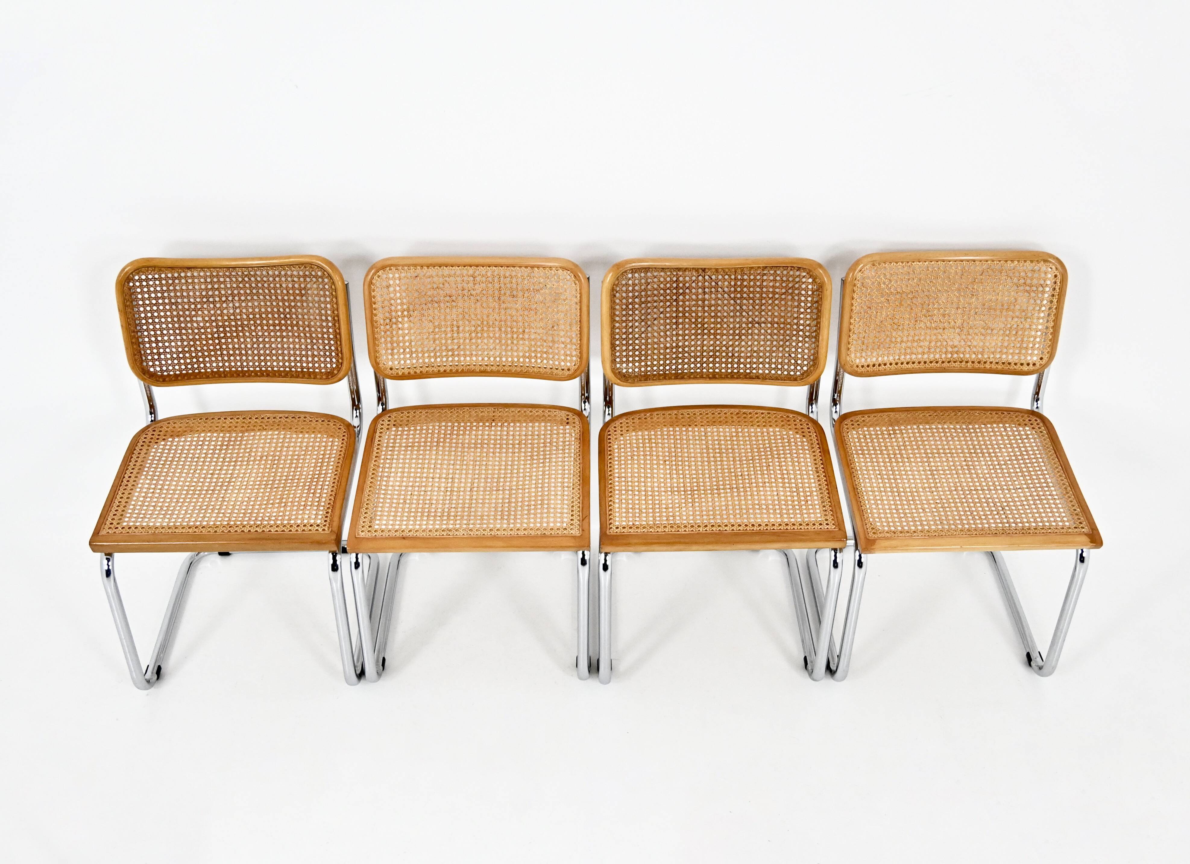 Set of 4 Dining Chairs Style B32 by Marcel Breuer