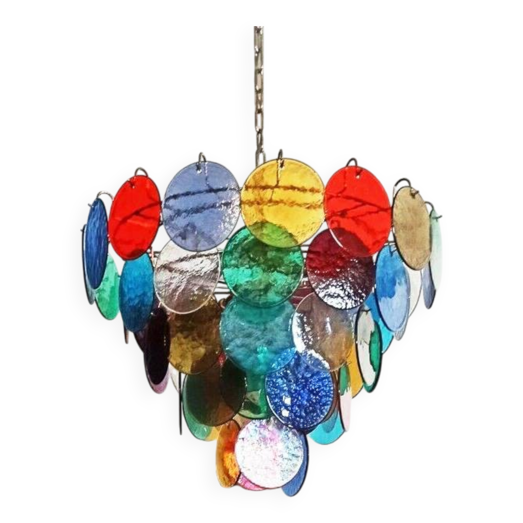 Vintage Murano glass chandelier with 10 lights, Italy 1980s