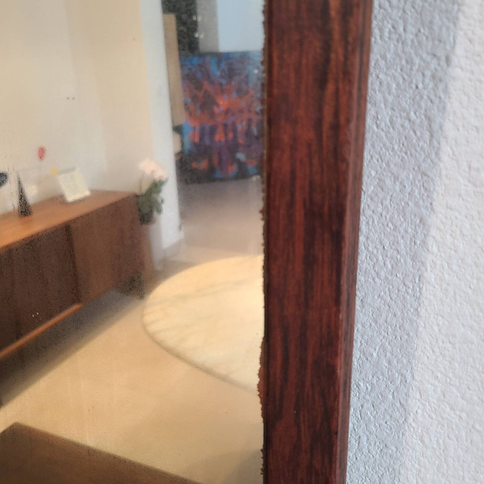 Vintage 1970s Scandinavian shelf mirror in rosewood