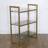 Italian glass and gold metal shelf from Artelano 1970