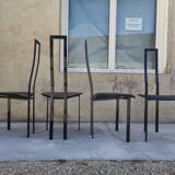 Set of 4 chairs Design Italy signed Cattelan 1980 vintage