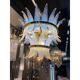 Contemporary Belt Opalino “Palmette” Murano Glass Chandelier