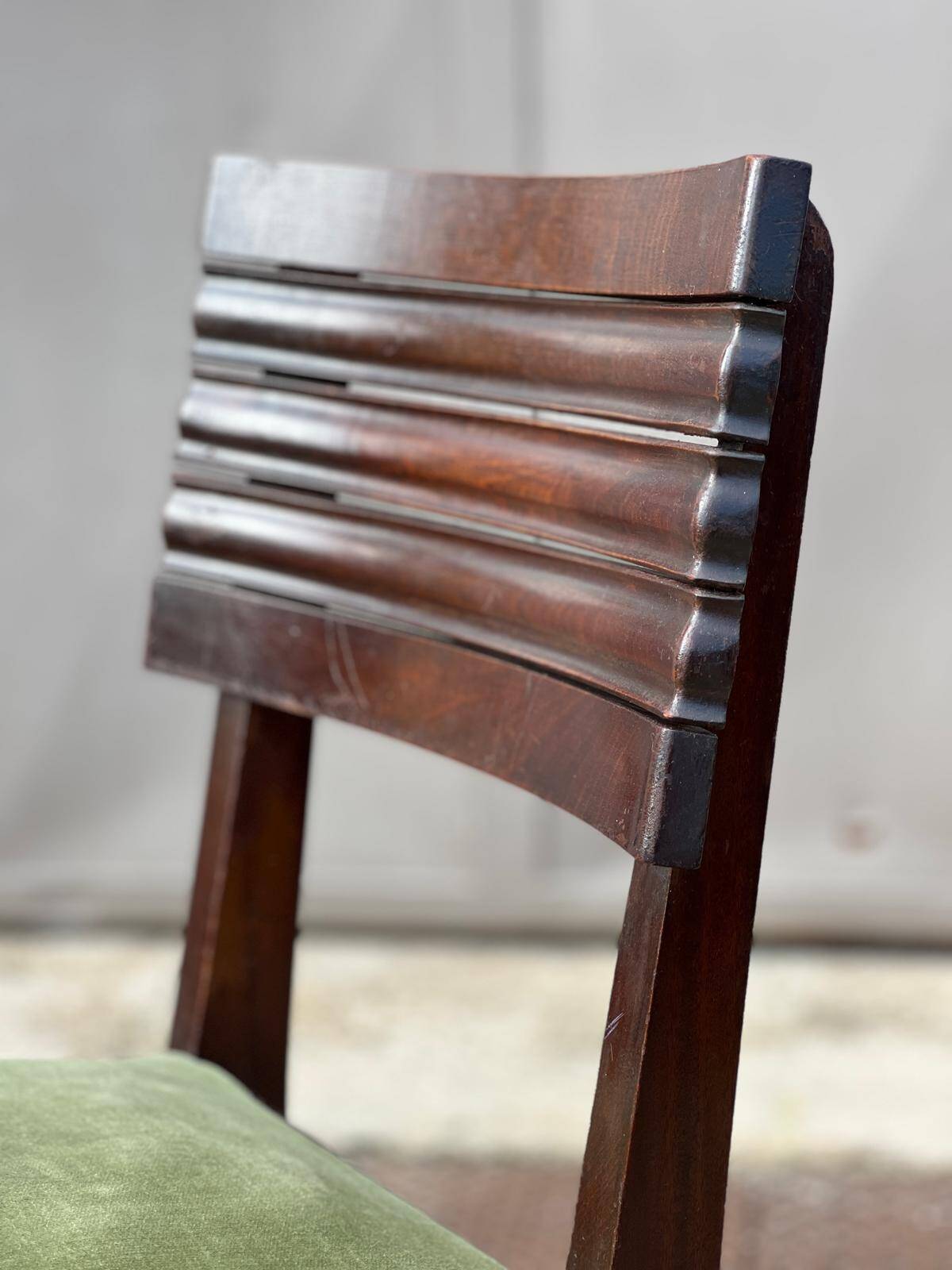 6 numbered French Art Deco chairs, 1940