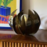 Lampadaire/lampe de table en laiton fleur de lotus, attr. Bottega Gadda, Italie, 1970