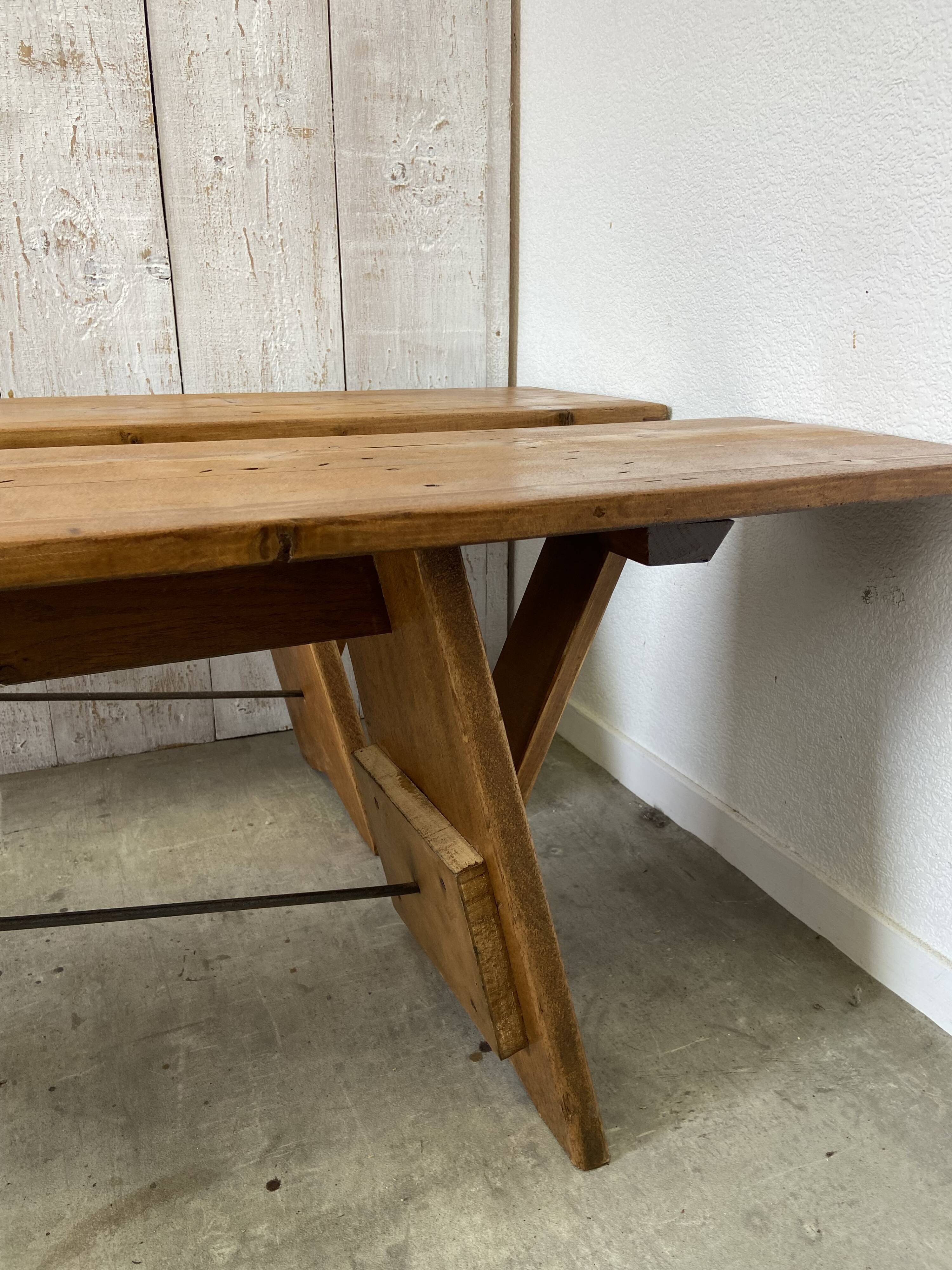 Pair of antique farm benches