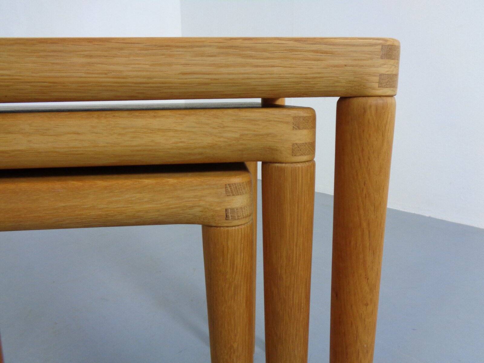 Danish Oak Nesting Tables by H.W. Klein for Bramin, 1960s, Set of 3