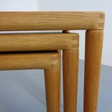 Danish Oak Nesting Tables by H.W. Klein for Bramin, 1960s, Set of 3