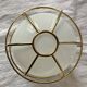 Vintage pendant light in gold metal and white opaline