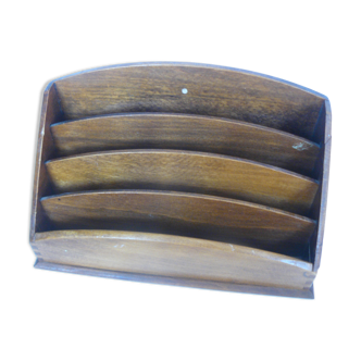 Porte-courrier ancien en bois