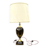 Vintage table lamp in glazed ceramic and gold-tone metal