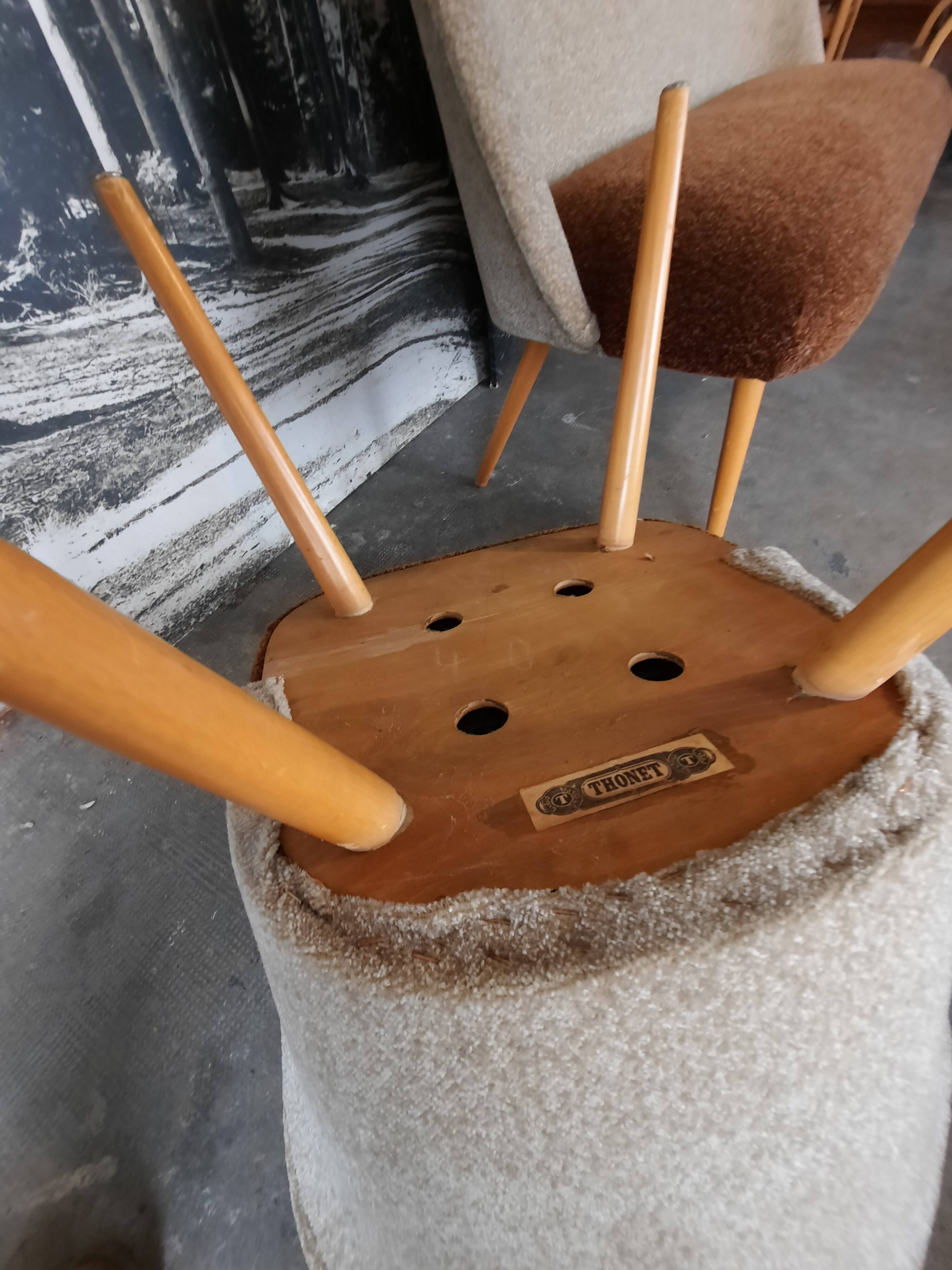 2 armchairs published by Thonet, 1960