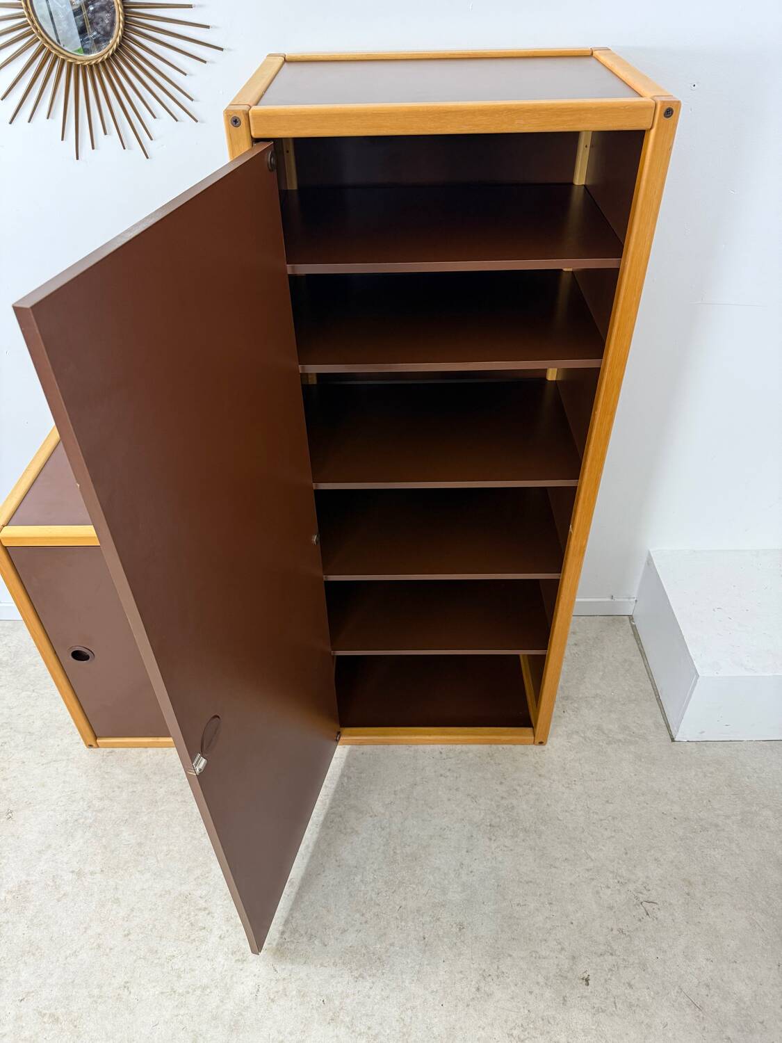 Flototto 70s design modular chest of drawers in vintage beech