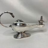 Old silver oil lamp with hallmarks from the end of the 19th century