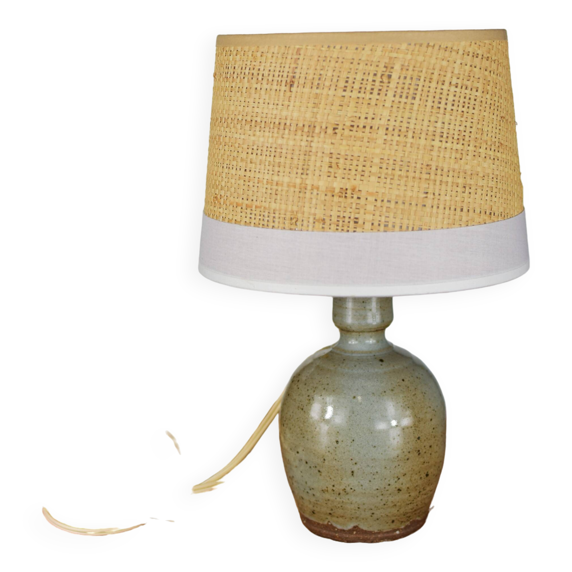 Gray pyrite stoneware lamp