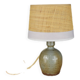 Gray pyrite stoneware lamp