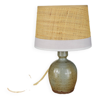 Gray pyrite stoneware lamp