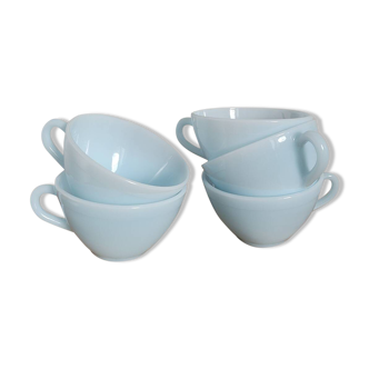 Lot de 5 tasses opaline bleu Duralex