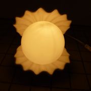 Ceramic and opaline shell lamp France 1970