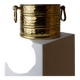 Vintage brass jardinière or wine bucket from the 1970s, large container with double handles.