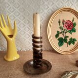 Spiral cellar rat candle holder - vintage