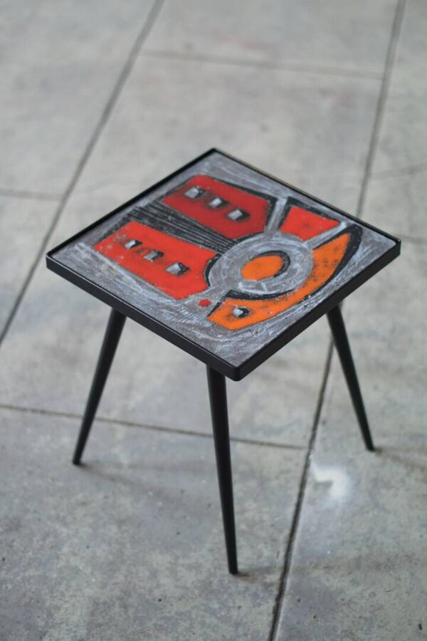 2 tables basse céramique vernis gigogne - les frères jean & robert cloutier 1950