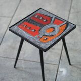 2 nesting varnished ceramic coffee tables - the brothers jean & robert cloutier 1950