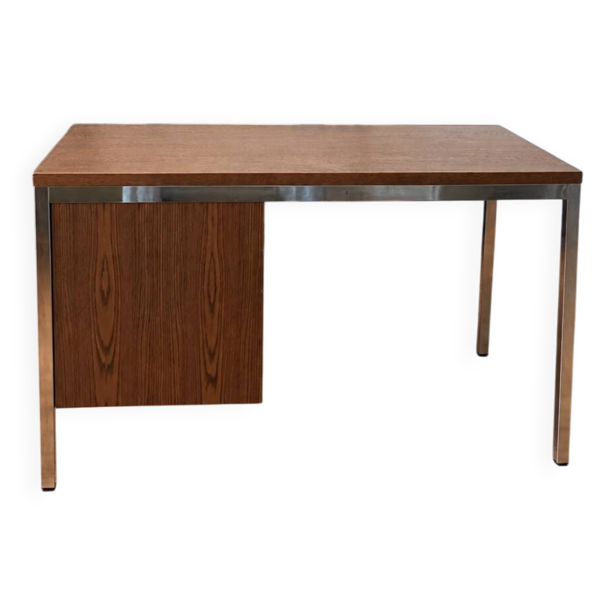 Vintage Swiss desk from the 60s/70s – wood & metal – 120 cm