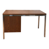 Bureau vintage suisse années 60/70 – bois & métal – 120 cm