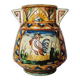 Antique majolica water pitcher made in Italy and hand painted.
