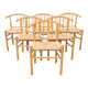 Set of six Scandinavian chairs, in natural wood and rope, Erik Ole Jorgensen, Kvist publisher