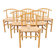 Set of six Scandinavian chairs, in natural wood and rope, Erik Ole Jorgensen, Kvist publisher