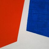 Contemporary abstract painting on burlap 60 x 97 cm