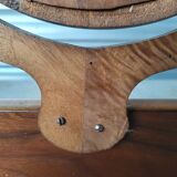 Ancienne table de toilette, coiffeuse en marbre et bois massif