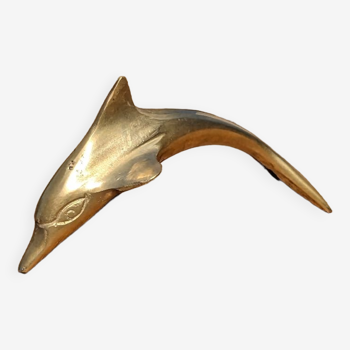 Vintage dolphin in gilded brass