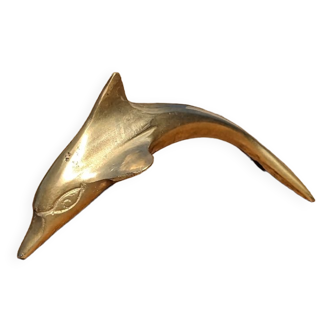 Vintage dolphin in gilded brass