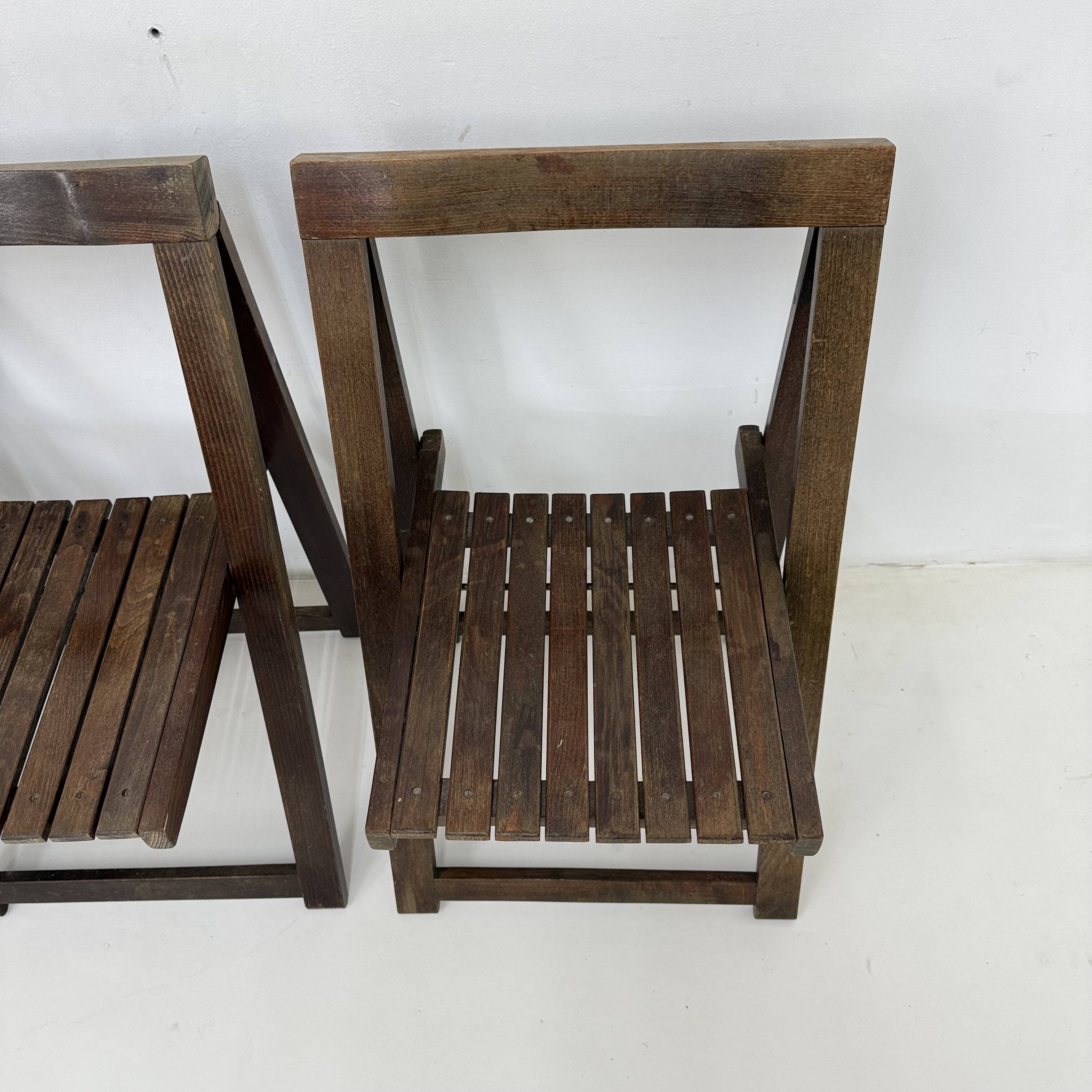 Set of 3  wooden folding chairs, 1960’s
