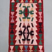 Vintage Turkish mini kilim 57x94 cm wool small kelim runner, shabby chic 2564