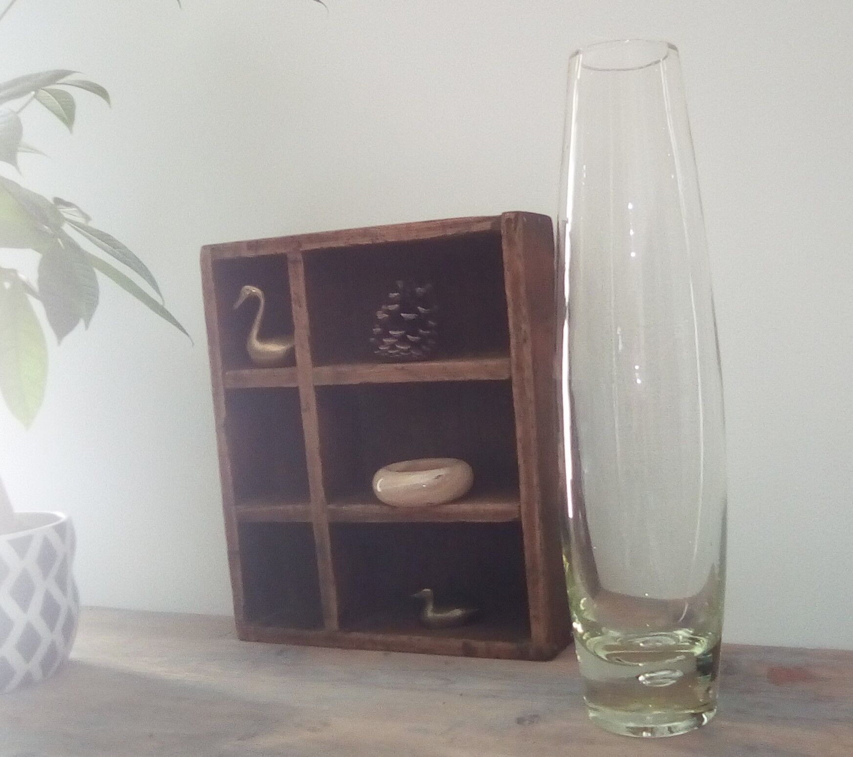 Old vase in thick blown glass 50/60s