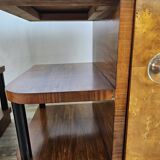 Pair of Art Decò bedside tables in walnut and thuja